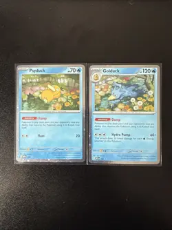 Pokemon TCG Psyduck MEP 007 & Golduck 008 Mega Evolution Pokemon Blister Promo - Image 1