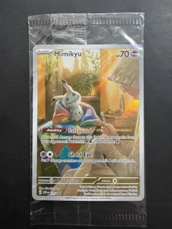 Mimikyu Promo SVP075 Paldean Fates ETB Full Art Pokemon Mint Sealed Black Star - Image 1