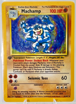 Pokemon Machamp 008/102 1st Edition 1999 Vintage Base Set Rare Holo Mint - Image 2