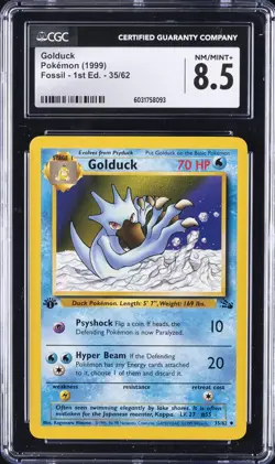 1999 POKEMON FOSSIL - 1ST ED #35/62 GOLDUCK CGC 8.5 - Image 1