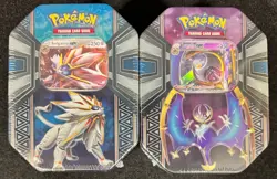 POKEMON 2017 SPRING TIN Legends of Alola Tins BOTH SOLGALEO GX & LUNALA GX NICE! - Image 1