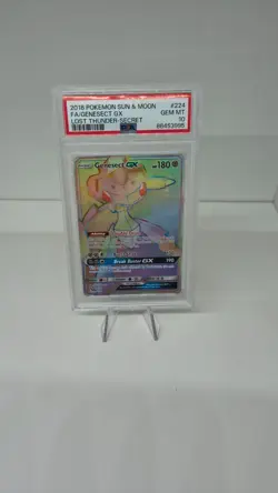 Pokemon Genesect GX 224 Lost Thunder 2018 Secret Rare PSA10 Rainbow Englisch - Image 1