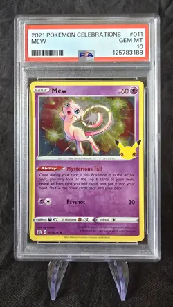 Pokemon Celebrations Mew Holo Card PSA 10 011/025 Graded TCG - Image 1