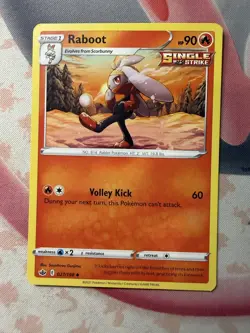 Raboot Uncommon SWSH06: Chilling Reign 027/198 NM English Pokemon Card - Image 1