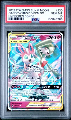 Gardevoir & Sylveon GX 130/214 Pokemon Unbroken Bonds PSA 10 Gem Mint English - Image 1