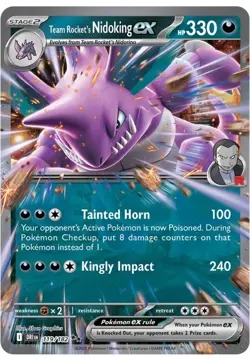 Team Rocket's Nidoking EX 119/182 Destined Rivals NM/M Pokemon TCG - Image 1