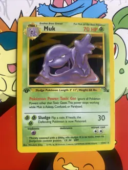 Pokemon TCG Muk 13/62 1st Edition Holo! MP Condition! - Image 1