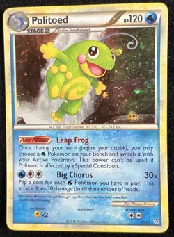 Politoed Heartgold & Soulsilver Unleashed 7/95 Holo Pokemon - LP w/ SWIRL 💫 - Image 1