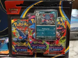 Pokemon TCG Phantasmal Flames 3 Pack Blister Weavile - Image 1
