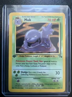 Muk 13/62 Fossil Holo 1st Edition WOTC Vintage Pokemon LP - Image 1