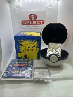 Pokemon Burger King 23k Gold Plated Trading Card PIKACHU In blue Box - Image 1