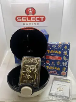 Pokemon Burger King 23k Gold Plated Trading Card PIKACHU In blue Box - Image 2