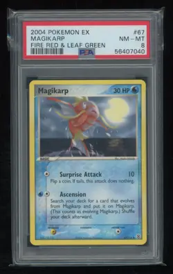 POKEMON EX Fire Red Leaf Green MAGIKARP 67/112 Common PSA 8 NM-MT Rarity Error - Image 1