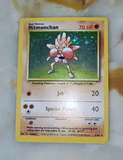 Pokemon TCG Rare Holo Hitmonchan 7/102 Base Set Unlimited 1999 WOTC LP - Image 3