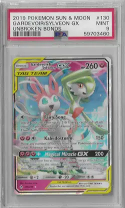 PSA 9 Gardevoir & Sylveon GX 130/214 Unbroken Bonds Sun & Moon 2019 Pokemon TCG - Image 1