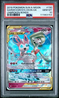 Pokemon Gardevoir & Sylveon GX 2019 Sun & Moon Unbroken Bonds #130 PSA 10 - Image 1