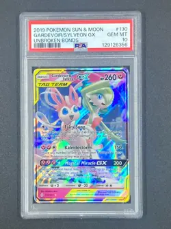 2019 Pokemon Sun Moon Unbroken Bonds Gardevoir Sylveon GX #130/214 PSA 10 - Image 1