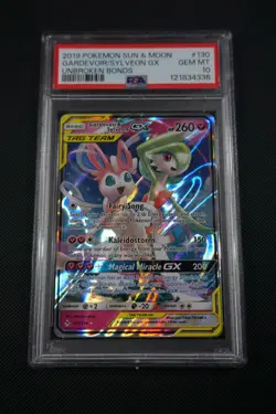 Pokemon Unbroken Bonds Gardevoir & Sylveon GX #130 - PSA 10 - Image 1