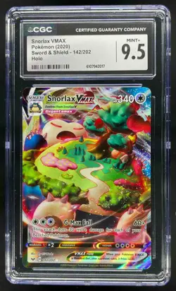 2020 Pokemon Sword & Shield Snorlax Holo CGC 9.5 Mint + #142/202 - Image 1
