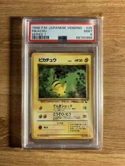 1998 Pokemon Japanese Vending Series 1 #25 Pikachu PSA 9 MINT - Image 1