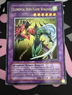 YU-GI-OH ELEMENTAL HERO FLAME WINGMAN ULTIMATE 1ST ED TLM-EN035 NEAR MINT - Image 1