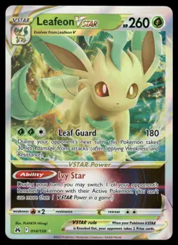Pokemon Cards Leafeon VSTAR 014/159 Crown Zenith Holo Rare VSTAR NM - Image 1