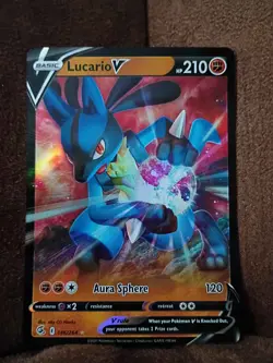 Pokemon Lucario V 146/264 Fusion Strike Sword & Shield Holo TCG Card - Image 1