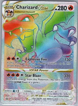Charizard VSTAR 174/172 ERROR - Missing Foil Brilliant Stars - Pokemon Card - NM - Image 1