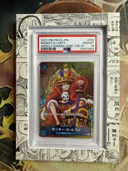 Monkey D Luffy P-043 PSA 10 Weekly Shonen Jump Promo One Piece Card UK SELLER - Image 1