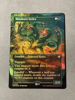 MTG FDN 0337 Mossborn Hydra FOIL Borderless NM - Image 1