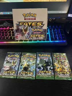 2016 Pokemon Fates Collide EMPTY Booster Box Display & EMPTY Booster Packs Set - Image 1