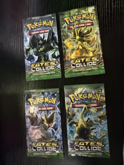 2016 Pokemon Fates Collide EMPTY Booster Box Display & EMPTY Booster Packs Set - Image 2