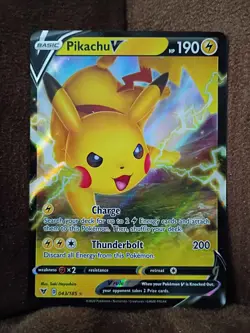 Pokemon TCG Pikachu V 043/185 Sword & Shield Vivid Voltage Ultra Rare - Image 1