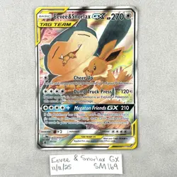 Eevee & Snorlax GX SM169 NEAR MINT Black Star Promo Pokemon TCG - Image 1