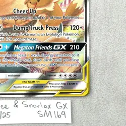 Eevee & Snorlax GX SM169 NEAR MINT Black Star Promo Pokemon TCG - Image 2