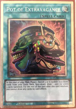 YuGiOh Pot of Extravagance Gold Rare 1st Edition MGED-EN046 - Image 1