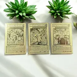 Yugioh! Gold Metal Egyptian God 3 Card Set (Slifer, Ra, & Obelisk) - Image 1