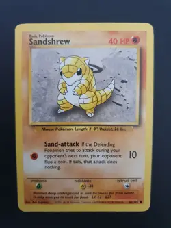 62/102 | Sandshrew | WOTC Base Set | Pokemon Card | NM - Image 1