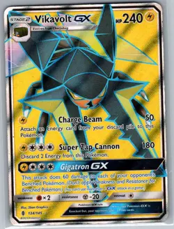 Vikavolt GX (Full Art) 134/145 SM - Guardians Rising - Pokemon Card - MP - Image 1