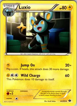 Pokemon TCG Luxio B&W Next Destinies 44/99 Regular Uncommon Card NM - Image 1