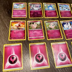 24 LOT Pokemon Cards DISCONTINUED FAIRY PINK Lot 2 Holos Rare TCG ALL DIFFERENT - Image 2