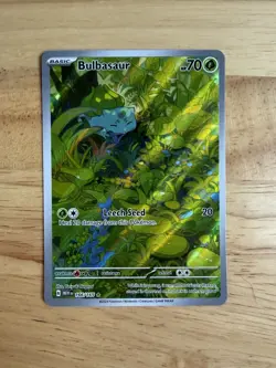 Pokemon TCG Bulbasaur Scarlet & Violet 151 Full Art Rare Card 166/165 - Image 1