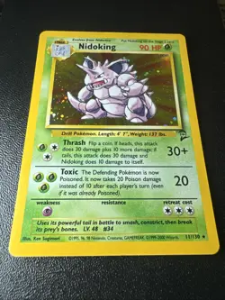 Nidoking 011/130 Base Set 2 Holo Rare Pokemon Card 2000 - Image 1