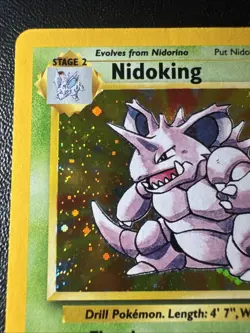 Nidoking 011/130 Base Set 2 Holo Rare Pokemon Card 2000 - Image 2