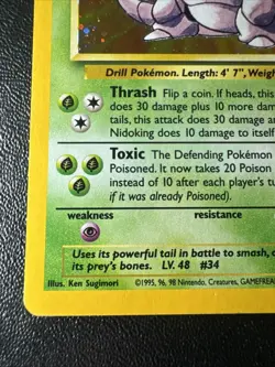 Nidoking 011/130 Base Set 2 Holo Rare Pokemon Card 2000 - Image 5