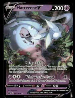 Pokemon Cards Hatterene V 065/159 Crown Zenith Holo Rare V NM - Image 1