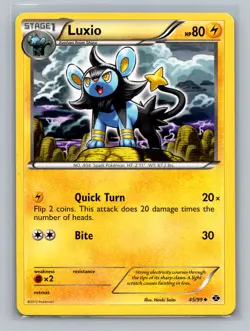 Pokemon TCG Luxio (45) 45/99 Next Destinies Normal LP - Image 1