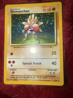 Pokemon TCG Hitmonchan Base Set 7/102 Holo 1999-2000 Wizards Base Set Holo Rare - Image 1