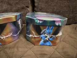 Pokemon- 3 Tin Set V Forces Mew V, Galarian Slowbro V, Lucario V- Sealed, Tear - Image 5