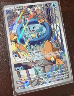 Pokemon TCG Stellar Crown Scarlet Violet: Squirtle 148/142 Illustration Rare - Image 1